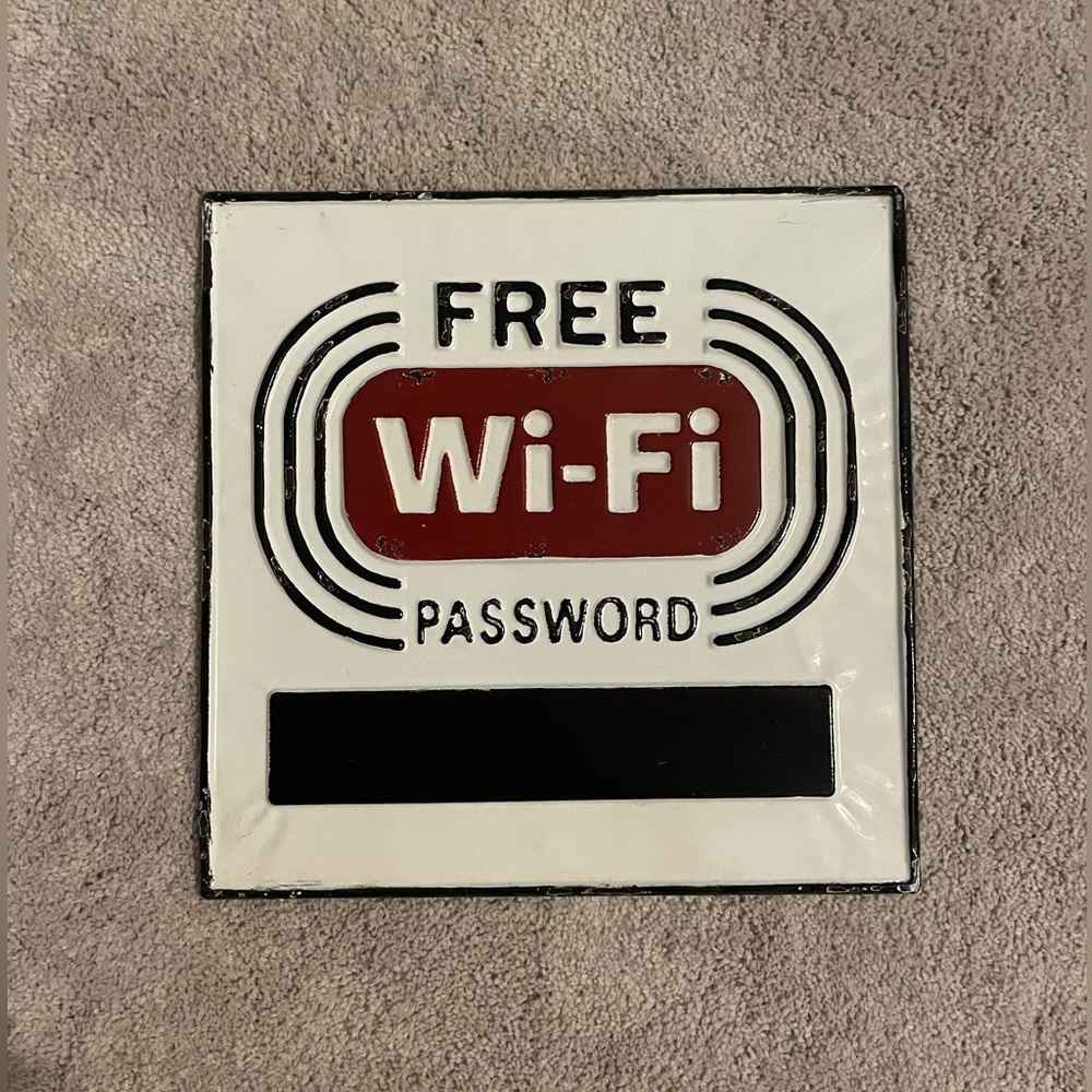 “Free Wi-Fi Password” Decor Sign